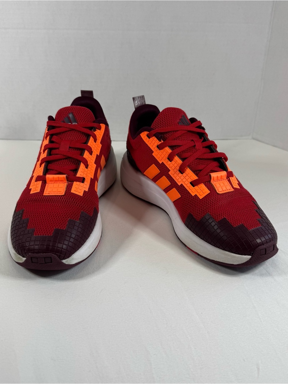 Adidas x Minecraft Pro Junior Kids Shoes Size 4.5Y Red Orange Cloudfoam